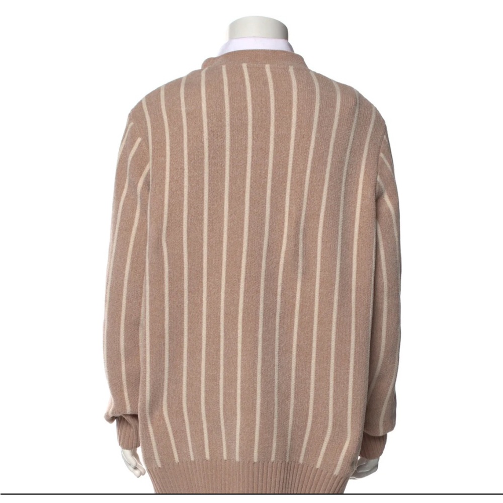Kith Beige Striped Cardigan with Blue Logo - Picture 2 of 5
